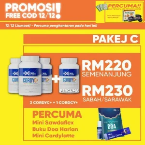 [12.12] 3+1 CordyC+ Free Mini Sawdaflex , Buku Doa Harian & Mini CordyLatte
