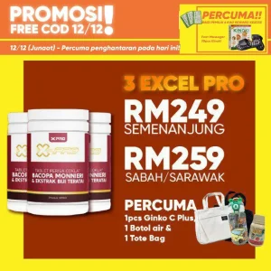 [12.12] 3 Excel PRO Free GinkoC, Botol Air & ToteBag
